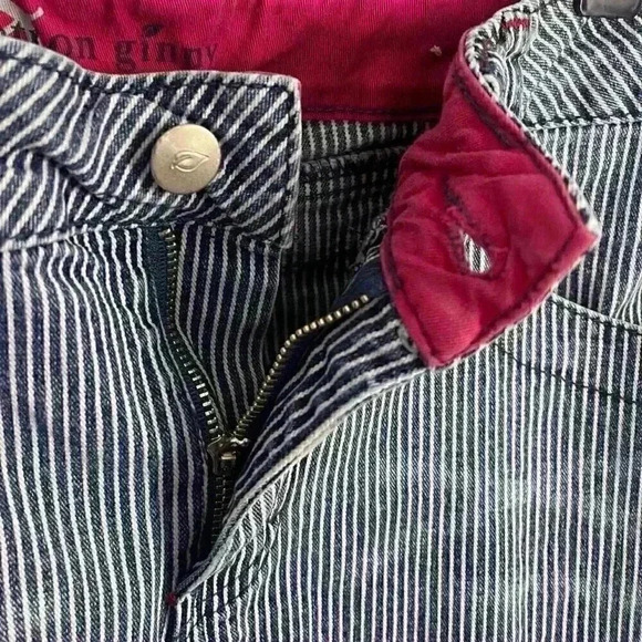 COTTON‎ GINNY ladies jean capri size 9 - blue and white striped - Picture 5 of 13